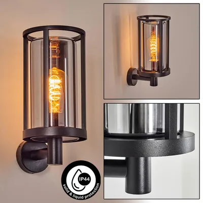 Produktbild von Frascati Außenwandlampe aus Metall/Glas in Schwarz/Rauchfarben