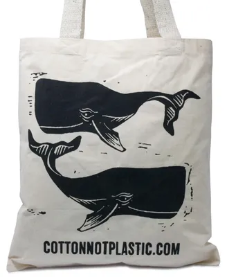 Imagen del producto de Lrg Natural 6oz Baumwolle Bag 38x42cm - WHALES