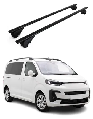 Image de Barres de toit Transversales pour Fiat Scudo 2022-2026 Acier Noir 2Pcs, Image générée par une IA