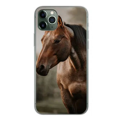 Produktbild von MuchoWow® Handyhülle Schutzhülle Hülle für iPhone 11 Pro Max Pferd - Licht - Wald Silikon Softcase Handy Hülle - Schutz