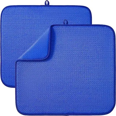 Immagine prodotto di Tappetino in microfibra Blauw per la cucina - Assorbente - 2 pezzi - 40 x 45 cm