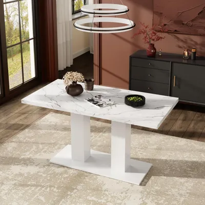 Obrázek produktu pro Rozkládací jídelní stůl, bílý, rozměry 140/180 x 70 cm, pro 4-8 osob
