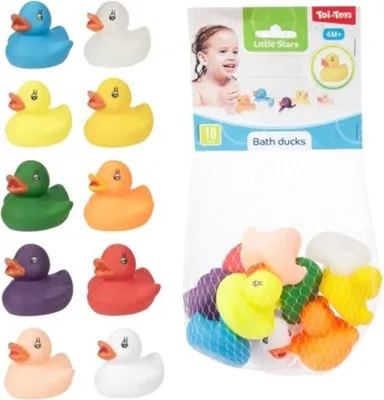 Image de Toi-toys Badeente, couleurs vives, lot de 10 pièces