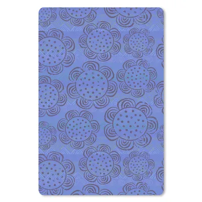 Produktbild von MuchoWow® Mauspad Mousepad Blumen - Muster - Blau 40x60 cm - Mousepads - Maus Mat - Pad - Mausunterlage - Schreibtisch Accesoire