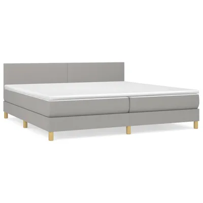 Immagine prodotto di vidaXL Letto a molle con materasso grigio chiaro 200x200 cm in tessuto