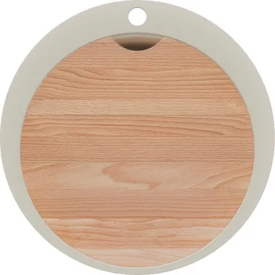 Produktbild von PRIMAGRAN Spülbecken Rund Beige 53x53cm, Granitspüle 1 Becken + Ablauf-Set + Schneidebrett, Küchenspüle ab 50er Unterschrank - Pisa Max
