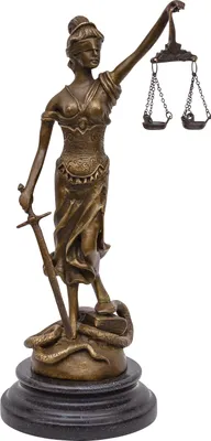 Produktbild von Bronzeskulptur Justitia Justizia Statue Bronze Figur Skulptur Antik-Stil - 26cm