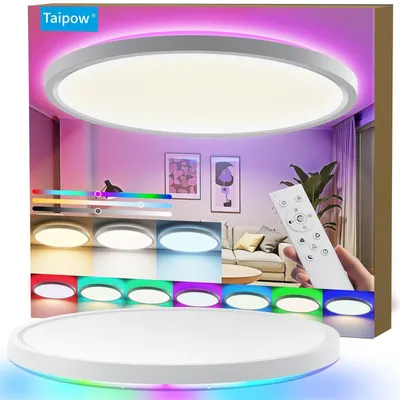Image de Plafonnier LED Dimbare, 24W, diamètre 30cm, température de couleur réglable de 3000K à 6500K