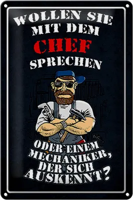 Produktbild von Blechschild Spruch 20x30cm Wollen Sie mit dem Chef sprechen