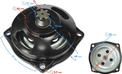 Produktbild von Kupplungsglocke für Pocket Bike, Stahl, 77,5 mm ID, 82 mm AD, 7 Ritzelzähne
