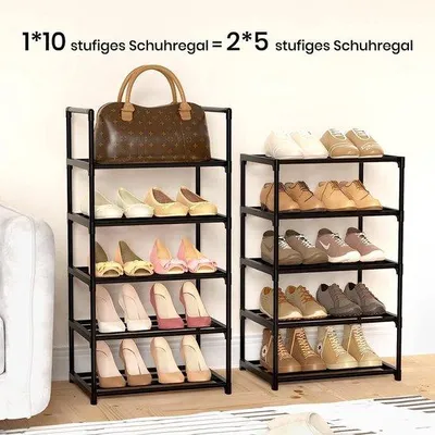 Zdjęcie produktu dla Półka na buty z 10 półkami, wąska i wysoka, organizer na buty