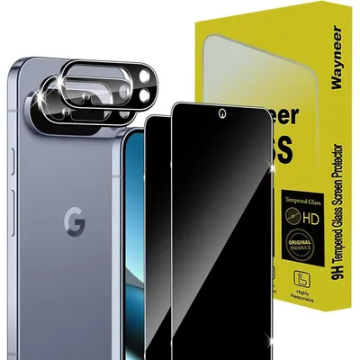 Obrázek produktu pro Ochranná fólie na displej pro Google Pixel 10 Pro, 2 kusy, včetně 2 kusů ochranných fólií na fotoaparát, tvrdost 9H, ochrana proti nahlížení