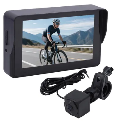 Produktbild von Fahrradspiegel für den Lenker, 1080p-Rückfahrkamera für Fahrräder mit 5-Zoll-Monitor, Nachtsichtfunktion, 110°-Weitwinkel, kompatibel mit Mountainbikes und Rennrädern