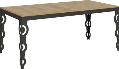 Produktbild von Ausziehbarer Tisch 90x180/284 cm Karamay Evolution Eiche Natur Anthrazit Gestell