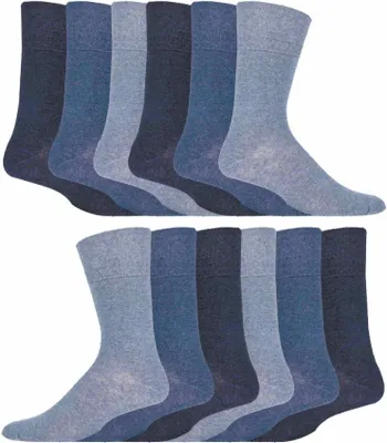 Produktbild von IOMI - 12 Paar Herren Diabetikersocken Extra Weit Ohne Gummi