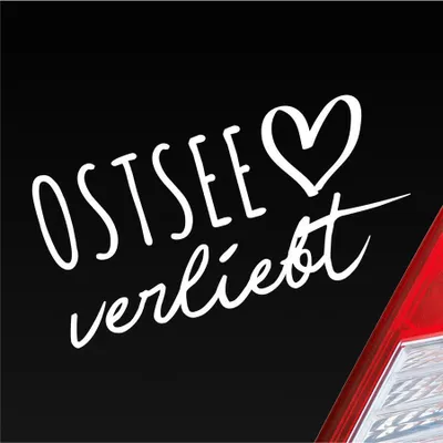 Produktbild von Auto Aufkleber Ostsee verliebt Herz See Osten East Liebe Car 19x10 cm Weiss Matt Sticker Heckscheibenaufkleber