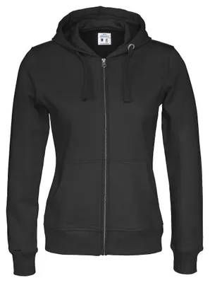 Produktbild von Cottover - Hoodie mit durchgehendem Reißverschluss für Damen, Baumwolle ET815 (L) (Schwarz)