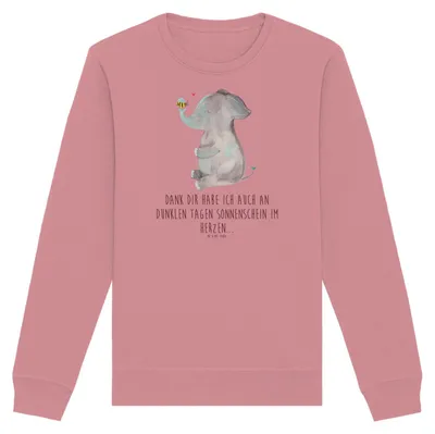 Produktbild von Mr. & Mrs. Panda Bio Pullover Elefant Biene Größe M - Canyon Pink - Geschenk, Hochzeitsgeschenk, Baumwoll, Pulli, Sweater, Sweatshirt, Lustige Sprüche, Liebe