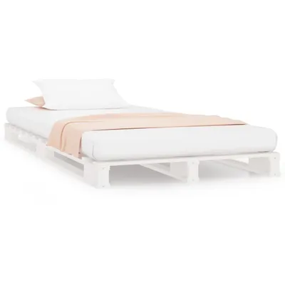 Zdjęcie produktu dla vidaXL Łóżko z palet białe 90x190 cm z litego drewna sosnowego