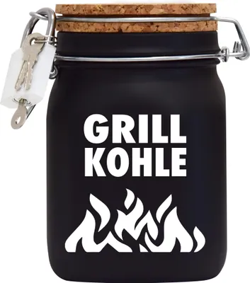 Produktbild von Spardose Geld Geschenk Ideen Grill Kohle Design1 Schwarz Größe L 1 Liter