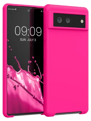 Produktbild von kwmobile Handyhülle für Google Pixel 6 Hülle - Case Silikon - Kabelloses Laden - Schutzhülle Cover in Neon Pink