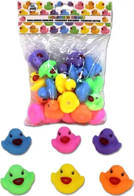 Image de 24 canards de bain multicolores en sachet