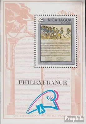 Produktbild von Briefmarken Nicaragua 1989 Mi Block187 (kompl.Ausg.) postfrisch PHILEXFRANCE 89, Paris