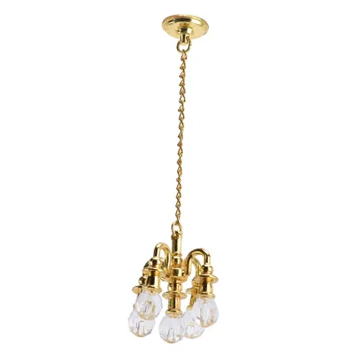 Imagen del producto de Lámpara en miniatura para casas de muñecas, con aspecto realista, luz tenue, resistente a la oxidación. Muebles en miniatura para casas de muñecas, ideales para regalos y decoración (dorado)