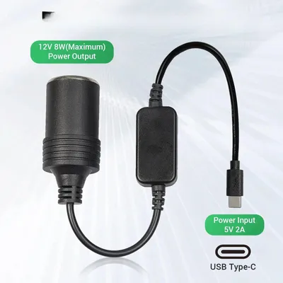 Produktbild von USB-auf-12V-Zigarettenanzünder-Adapter, 5V 2A auf 12V, 8W, Kfz-Steckdose – 12V 2A