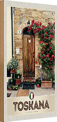 Produktbild von Holzschild Reise 20x30cm Toskana Italien Natur Blumen Tür