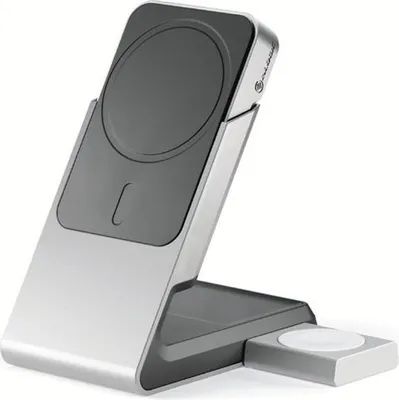 Produktbild von ALOGIC Matrix+ 3-in-1, 5000 mAh, Kabelloses Aufladen, 18 W, Schwarz, Silber