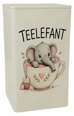 Produktbild von Dose 900ml Teelefant - Vorratsdose mit süßem Elefantenmotiv Mit Spruch:
