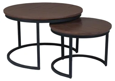 Productafbeelding van StarFurn Salontafel Otik Walnoot Eiken 70cm set van 2