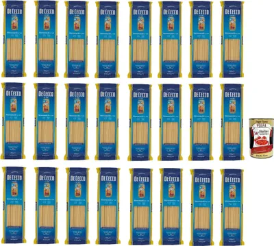 Produktbild von De Cecco Mezzanelli N°415, 100% Italienisch Pasta Nudeln 24x 500g + Italian Gourmet Polpa 400g
