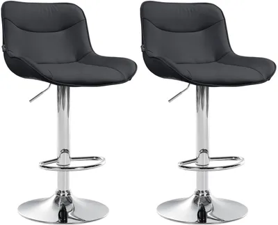 Produktbild von 2er Set Barhocker Vonore Kunstleder chrom schwarz