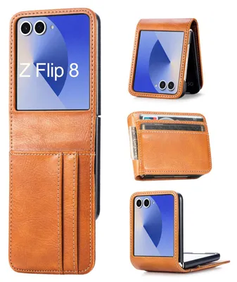 Produktbild von Hülle für Samsung Galaxy Z Flip 8 - Handyhülle Schutzhülle Flip Case Etui Braun