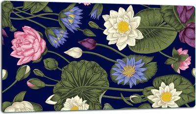 Produktbild von Glasschneidebrett Herdabdeckplatte Glaskeramikkochfeld Universal 52x30 cm Blumen