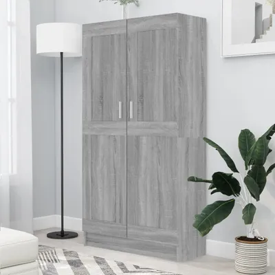 Imagen del producto de Maison Exclusive - Estantería para libros, color gris Sonoma, 82,5 x 30,5 x 150 cm, fabricada en material de madera