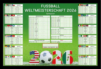 Obrázek produktu pro Plánovač mistrovství světa 2026 + výměnný rámeček Maxi MDF černý, akrylové sklo