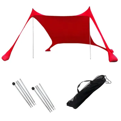 Produktbild von Strandzelt Sonnenschutz, UV-Schutz Strandmuschel für Strand Camping, 200x160x150cm, Rot