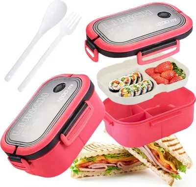 Zdjęcie produktu dla Lunch box Ecarla fuksja - pojemnik na posiłki