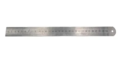 Produktbild von Edelstahl-Lineal 30 cm | Präzise, langlebig & mit Inch-Skalierung (12 Zoll)