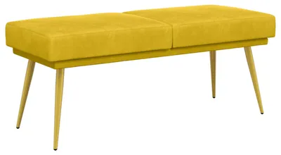 Obrázok produktu pre vidaXL Dvojmiestna lavica, žltá, 120 x 45 x 46 cm, zamatová