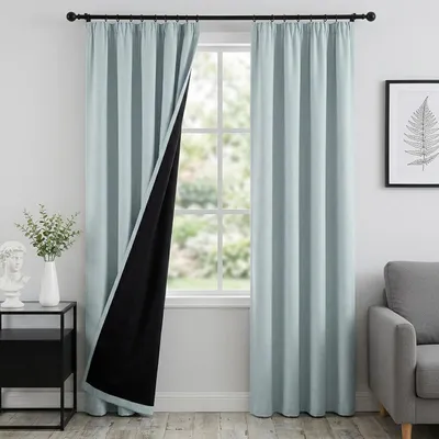 Zdjęcie produktu dla Zasłony zaciemiające, wymiary 214 x 132 cm (zestaw 2 sztuk, kolor: jasnoszary)