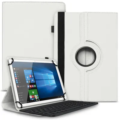 Produktbild von Tablet Tasche für Vale V11E LTE4128 Tastatur Hülle Schutzhülle Bluetooth DrehbarFarbe Uni 360 Taschen:Weiß