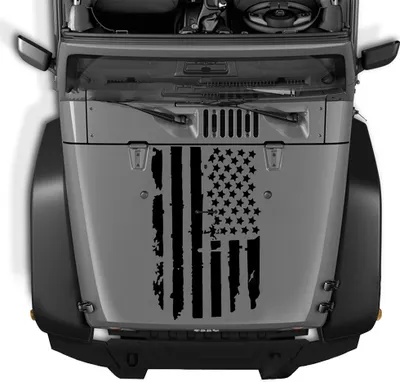 Produktbild von Nálepka na kapotu auta s vlajkou USA - odolná voči poveternostným vplyvom a poškriabaniu pre individuálny vzhľad - 51x90cm pre Jeep Wrangler JK TJ YJ