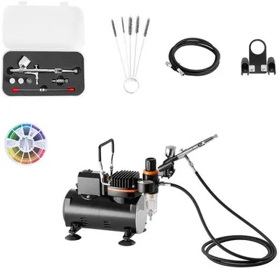 Produktbild von Luftdruckpistolen-Set mit Kompressor, 1 Pistole und 2 Luftschläuchen