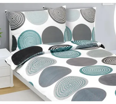Obrázek produktu pro Mikroflanelové povlečení - 140x200 cm. 70x90 -  zelená,šedá