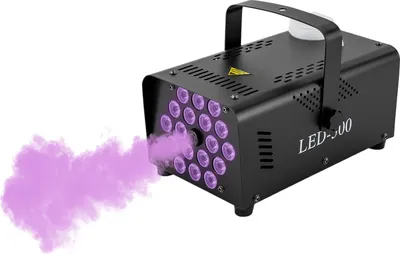 Immagine prodotto di Macchina del fumo DJ Fogger - LED-500 - 500 W - 2500 CFM - LED RGB, 13 colori - Telecomando 20 m - Spina UE 220-240 V - Nero