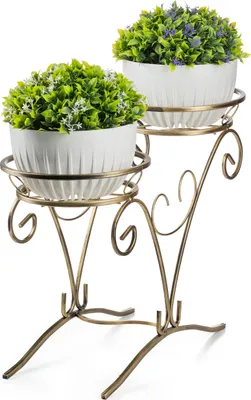 Immagine prodotto di Avery aiuola in metallo per 2 vasi oro 28x49x66 cm Classic